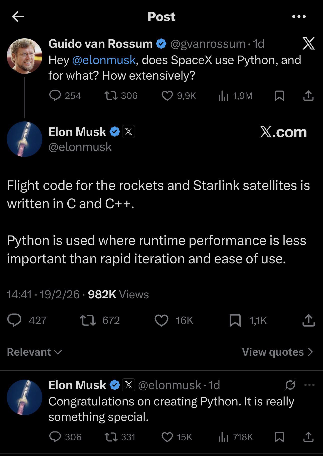 🐍 Tác giả Python vừa hỏi Elon Musk | Facebook