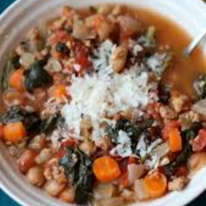 Java - Tuscan white bean and sausage soup, served with shaved parmesan ...