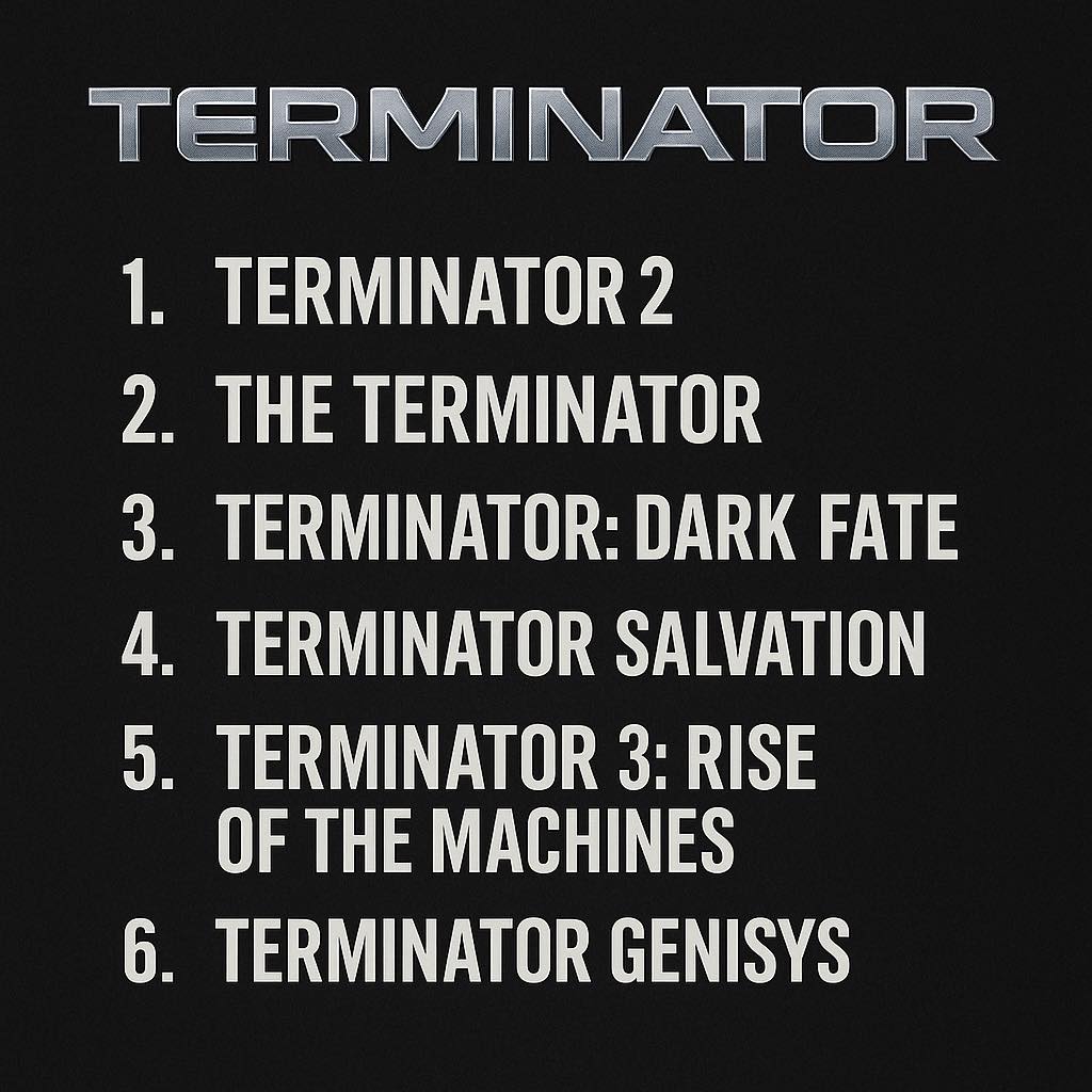 Since I saw someone do the Terminator movies, here is my ranking ...
