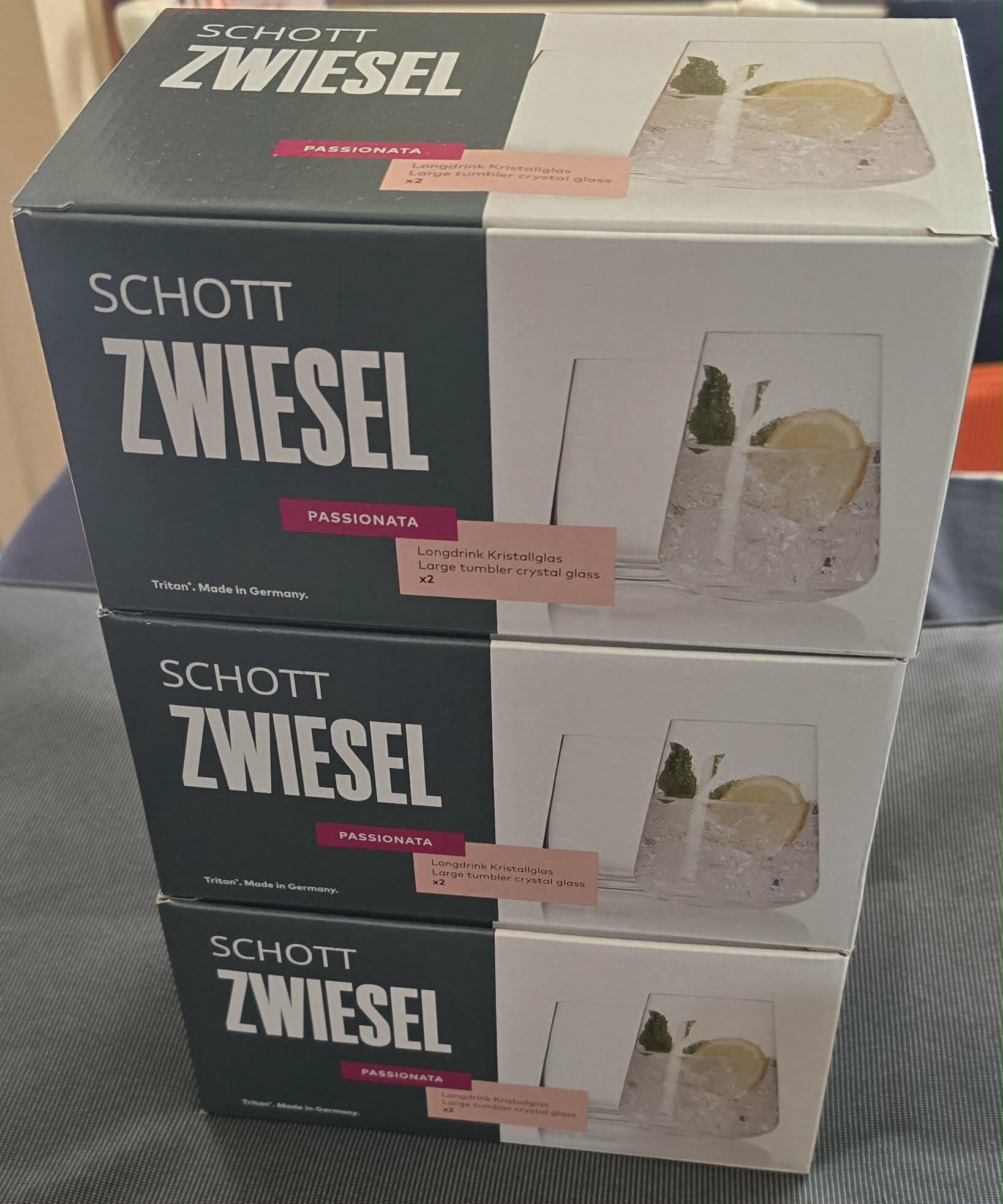 Schott Zwiesel Passionata crystal tumblers for sale in Toowoomba, Queensland