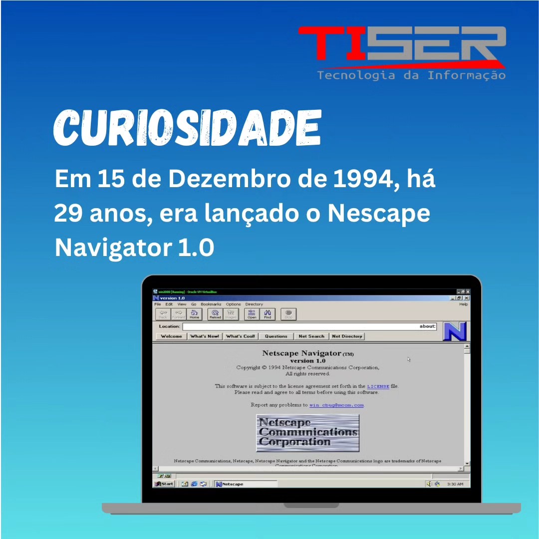 TISER - CURIOSIDADE: Em 15 de Dezembro de 1994, há 29...