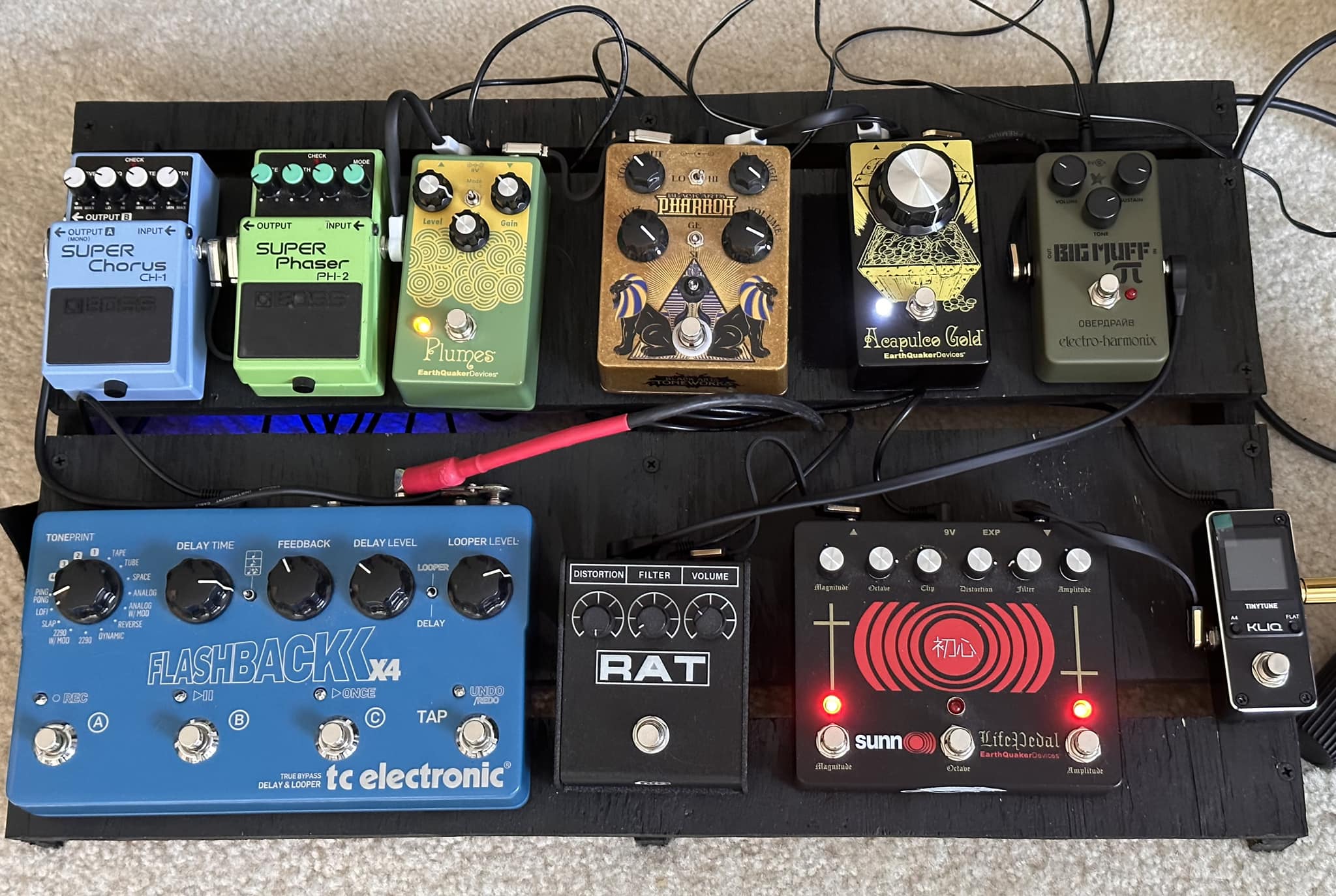 Modified EQD Acapulco Gold Pedal with Added Gain and Filter Controls