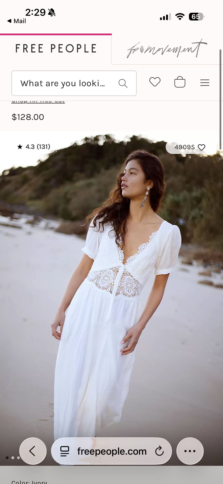 Free People dress in XS for engagement photos near metro Detroit, MI