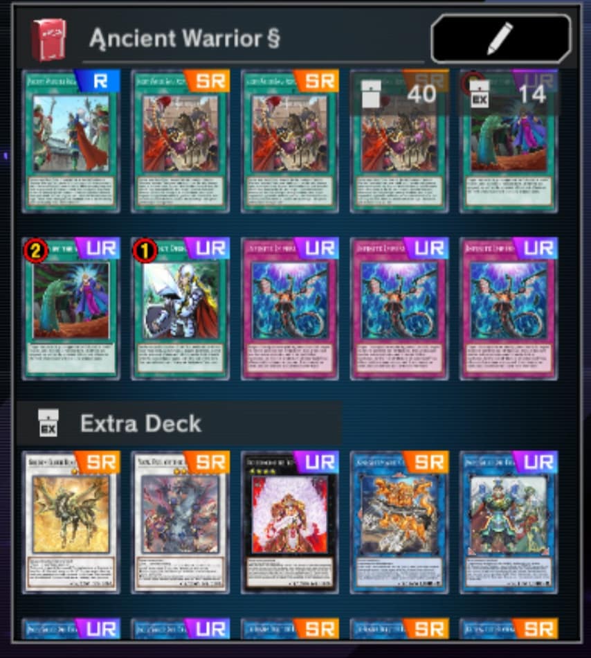 yugioh ancient warriors deck Generic Complete Custom for Yu-Gi-Oh! What are efficient Ancient Warriors