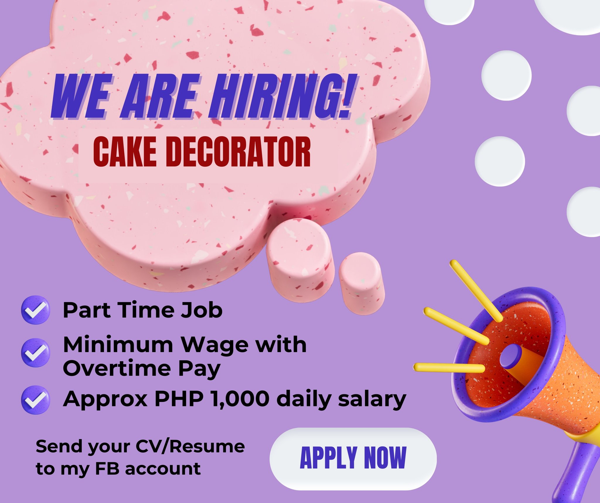 📣 HIRING: Part Time Cake Decorator | Facebook