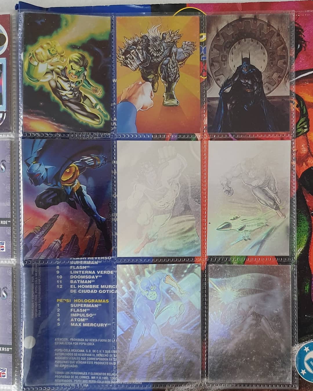 Album De Cartes Collection DC Comics Pepsi - Édition Limitée - 100 Cartes + 12 Métallisées + 5 Hologrammes