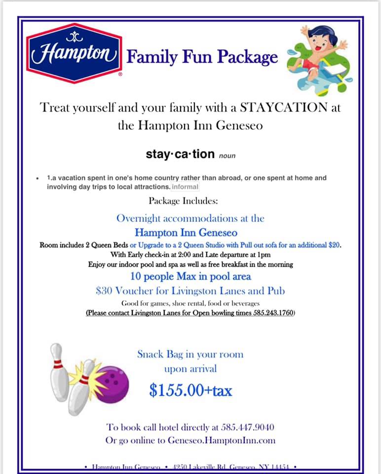 Family Fun Package. Enjoy our heated... - Hampton Inn Geneseo | Facebook