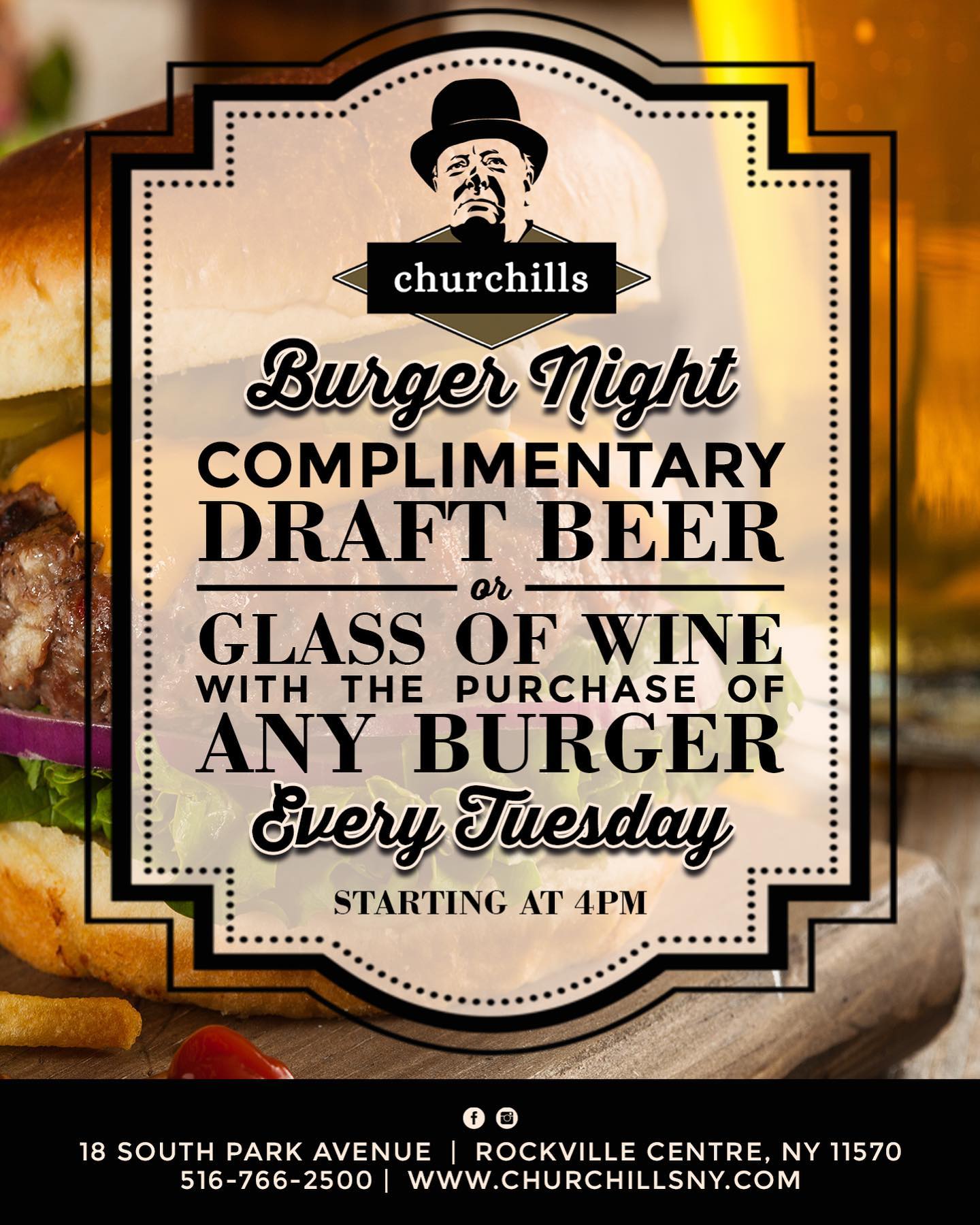 Churchill's - Can’t beat a good burger night! 🍔 and ours...