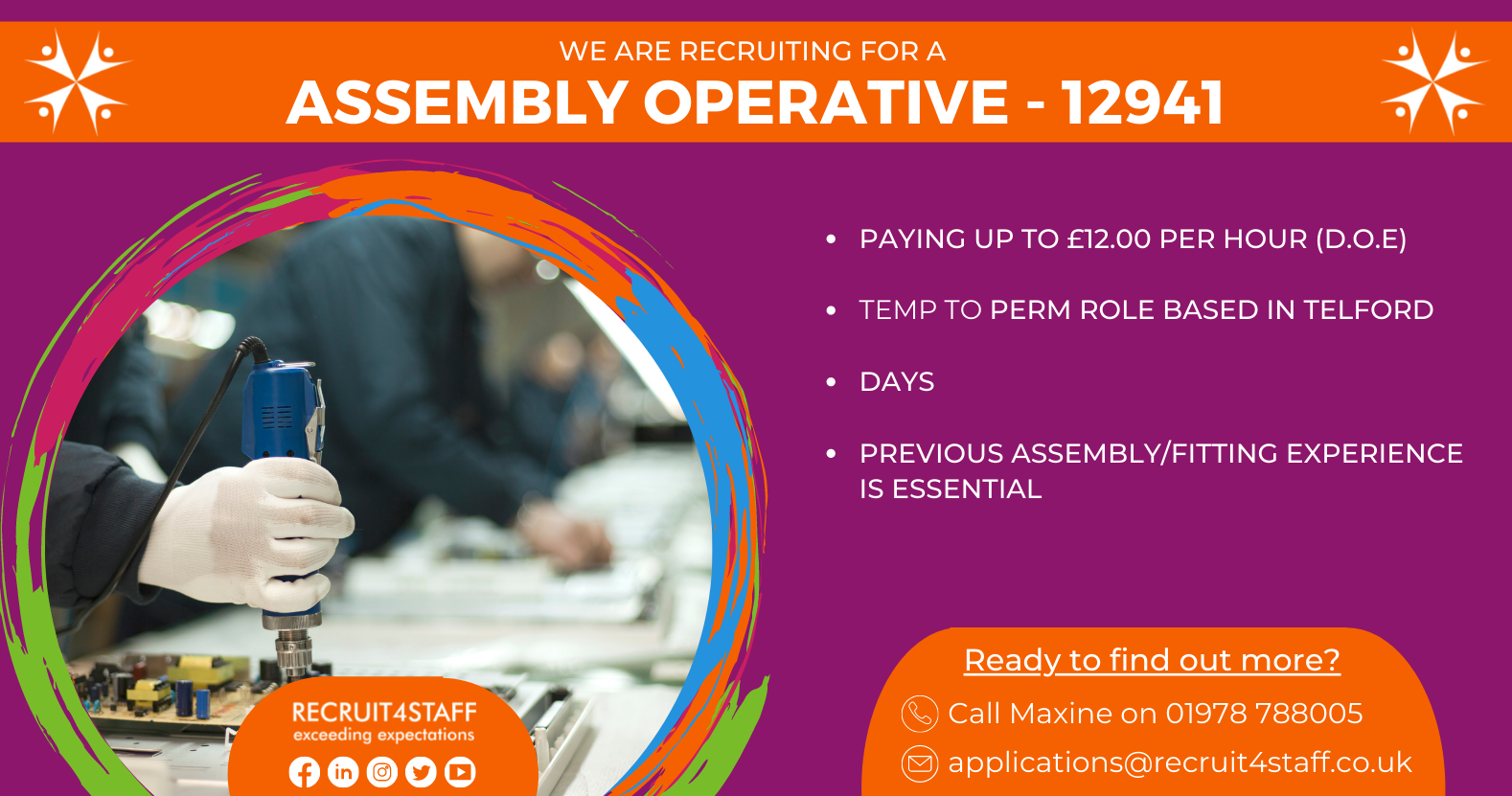 Recruit4staff - Telford Recruitment Agency - Assembly Operative Telford ...