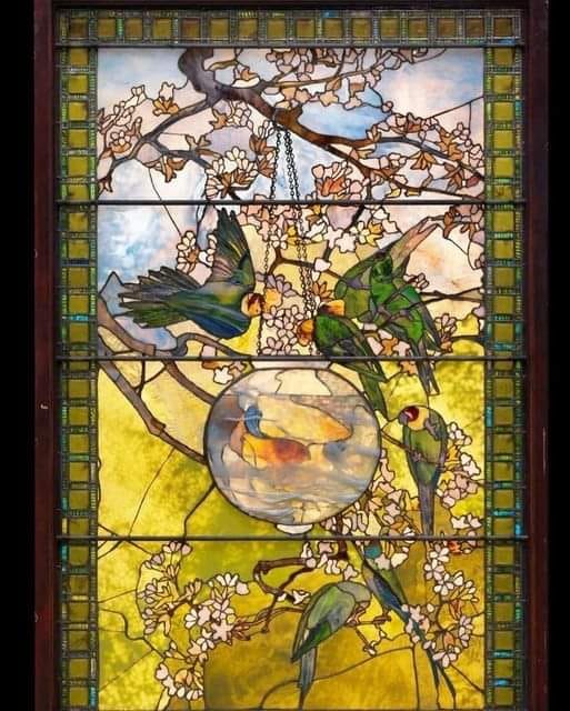 Louis Comfort Tiffany's coloured glass window at Museum of Fine