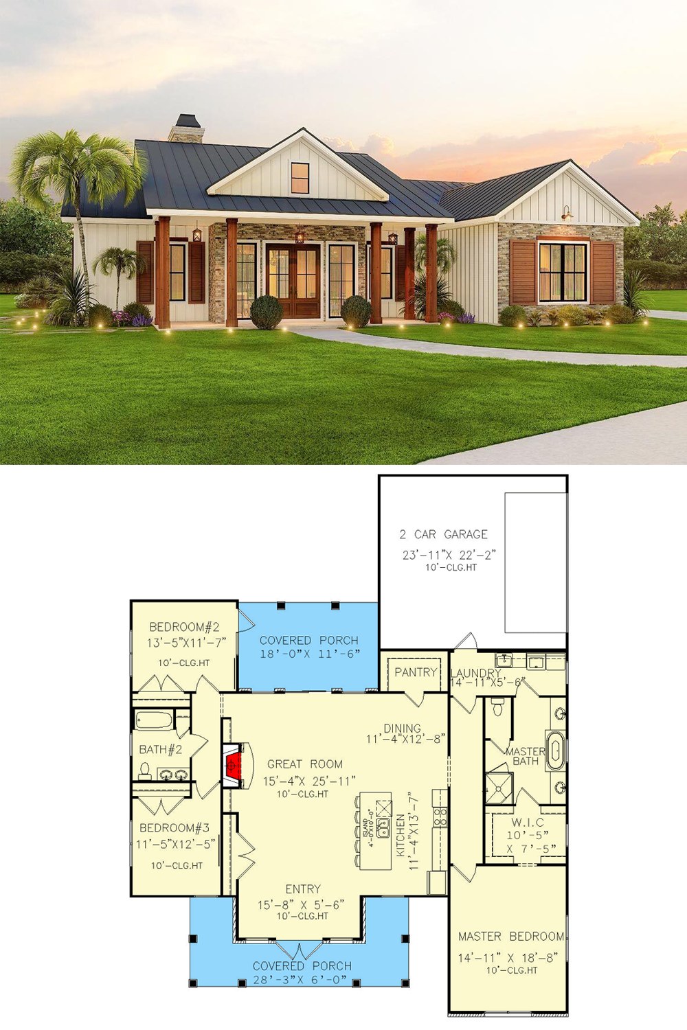 One Story Ranch House Plans With Wrap Around Porch