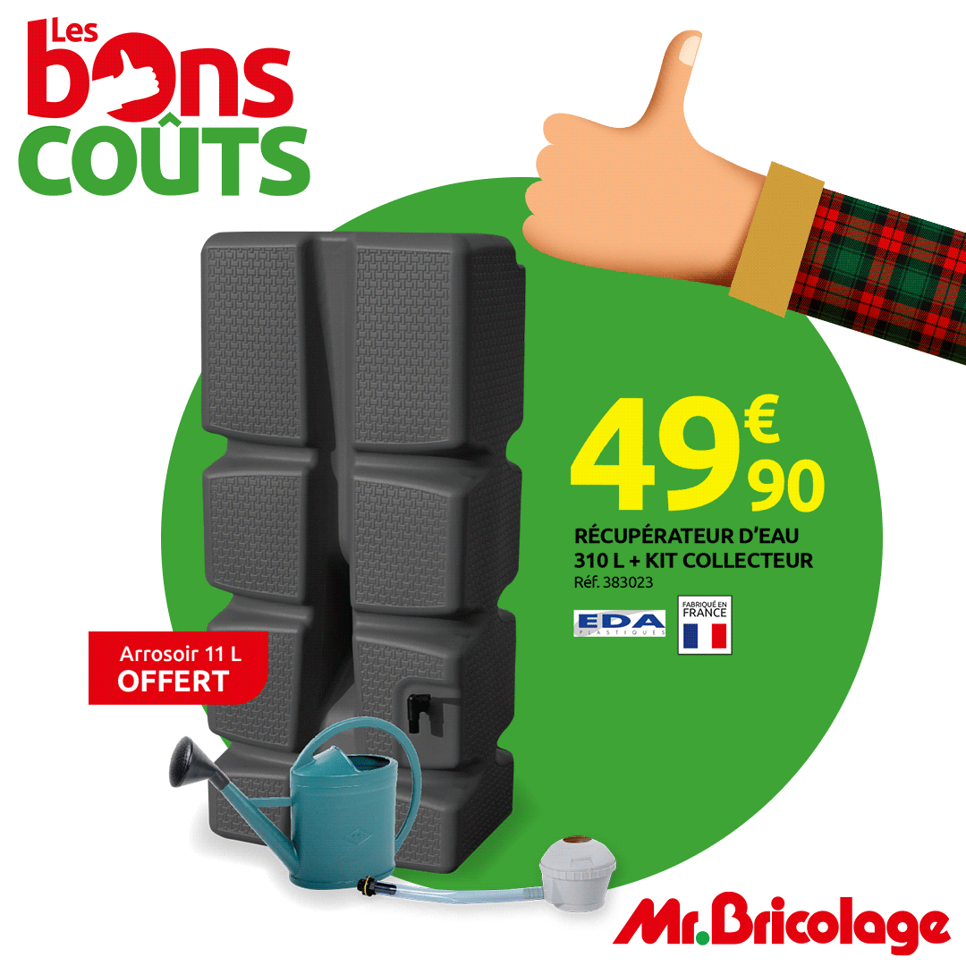Récupérateur Eau De Pluie Eda 310l Mr Bricolage