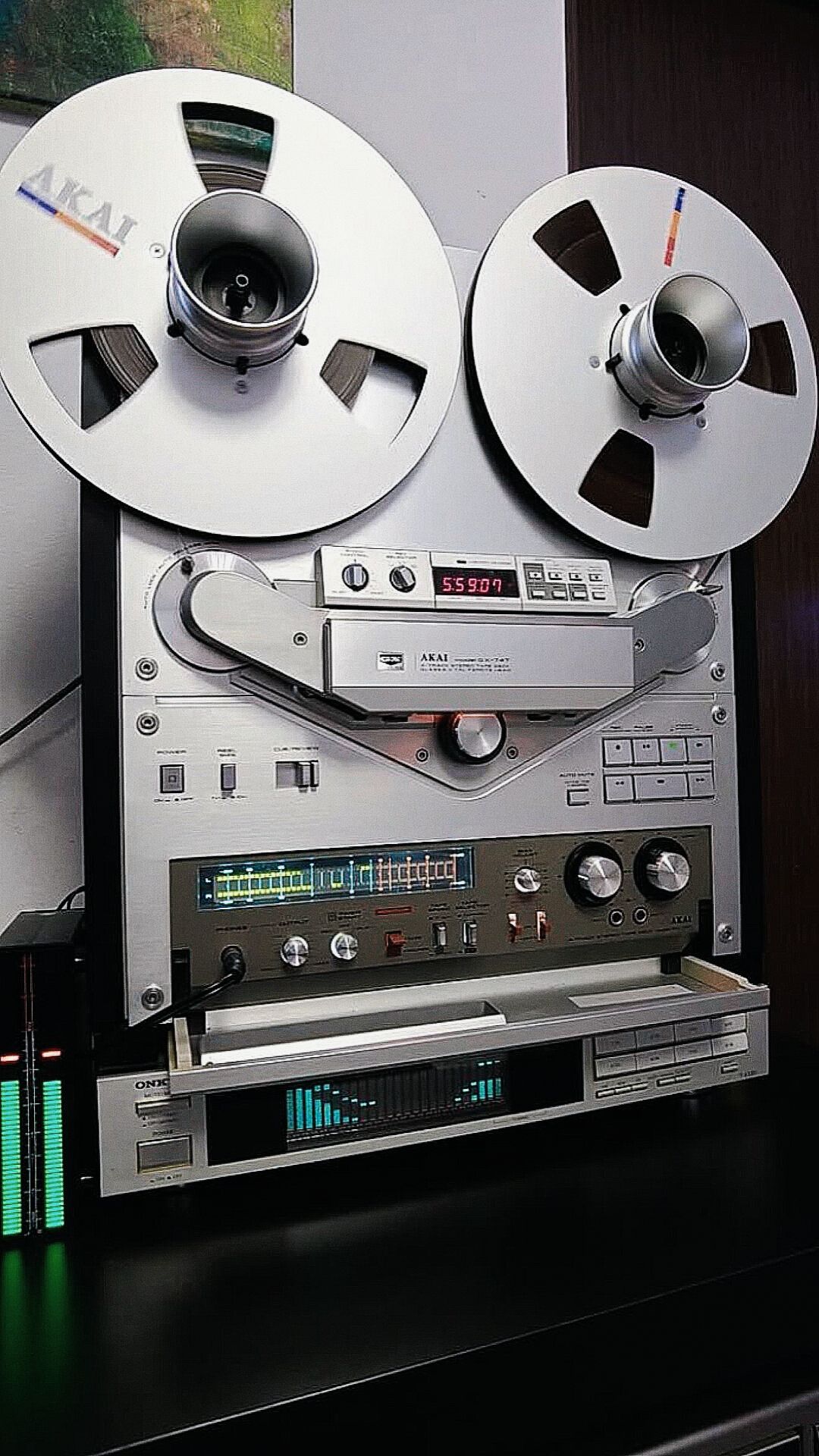 vintage Akai GX-747 4-track, 2-channel auto-reverse reel-to-reel