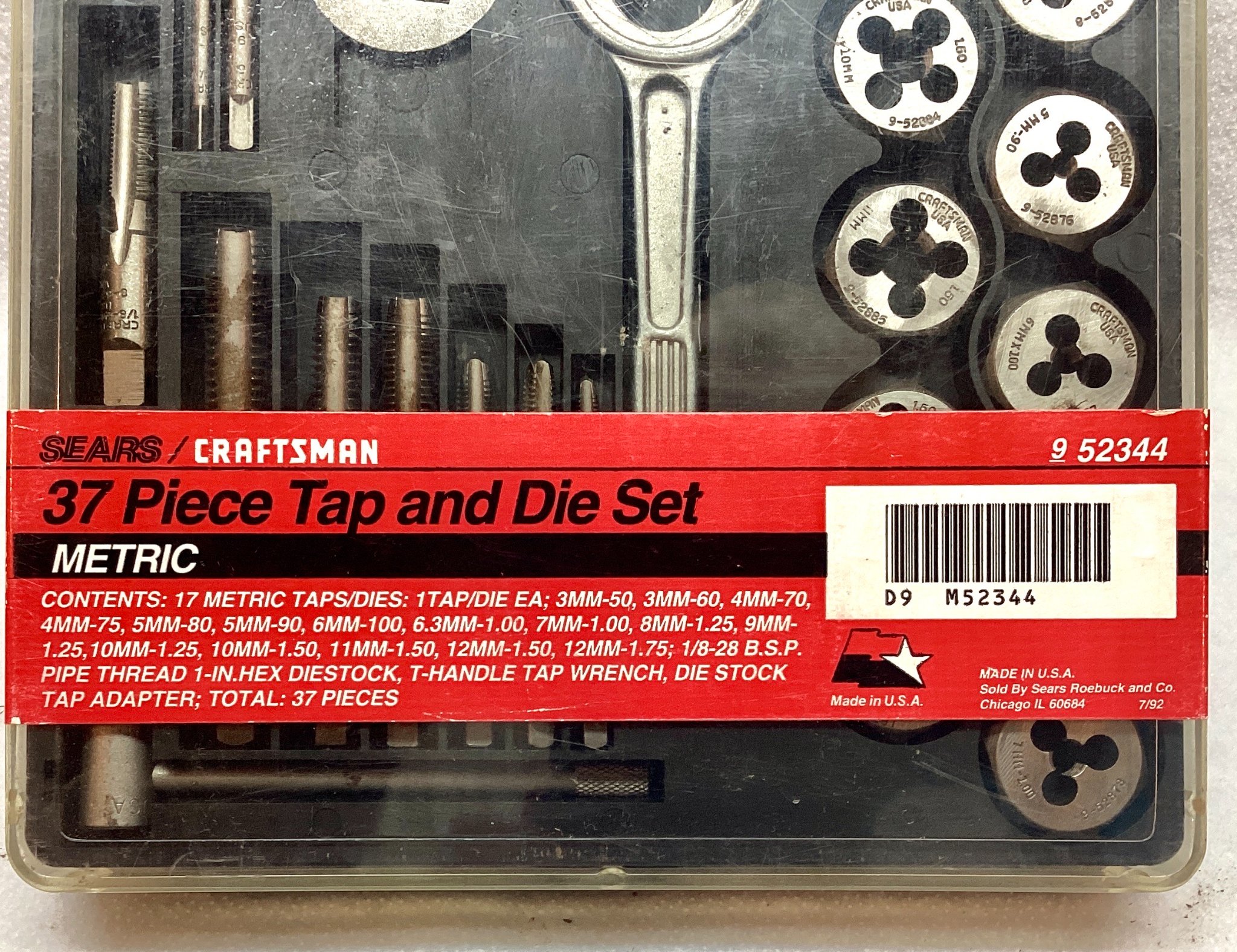 Craftsman Metric Tap & Die Set 9 52344 – 37 pc - Taps & Dies 