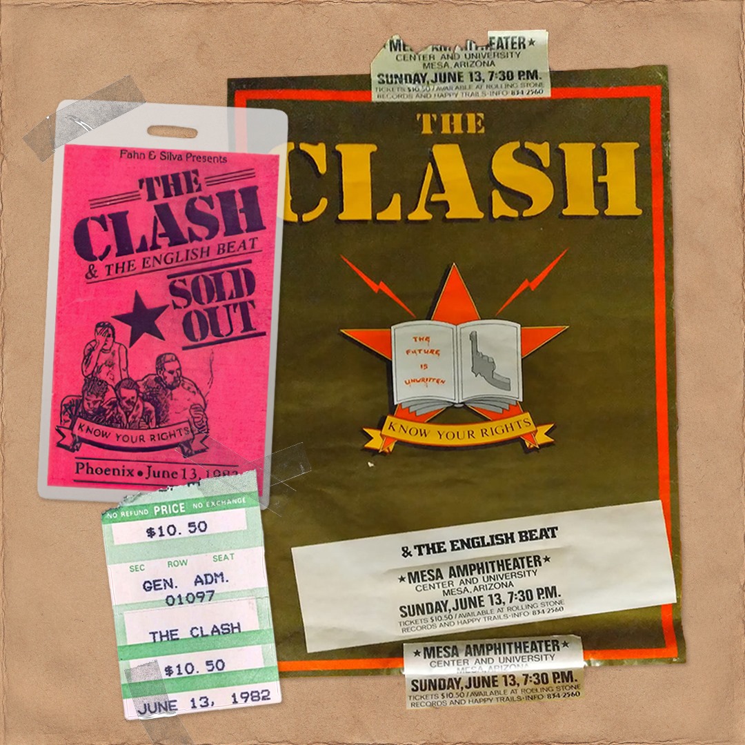Memorabilia from when The Clash played Phoenix, Arizona 1982