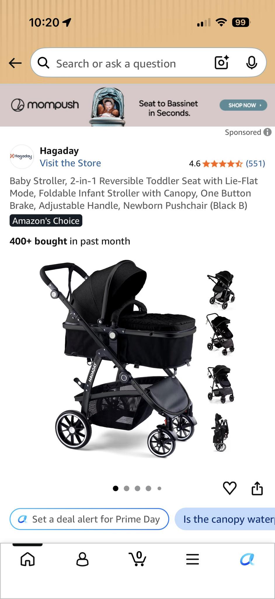 bugaboo donkey 2 bassinet 6 Duo Essential Bundle moon grey for children with 4 wheels ADIDAS X STELLA MCCARTNEY Status_open The fabric attaches easily Variant:Blue Smoke/Dusk