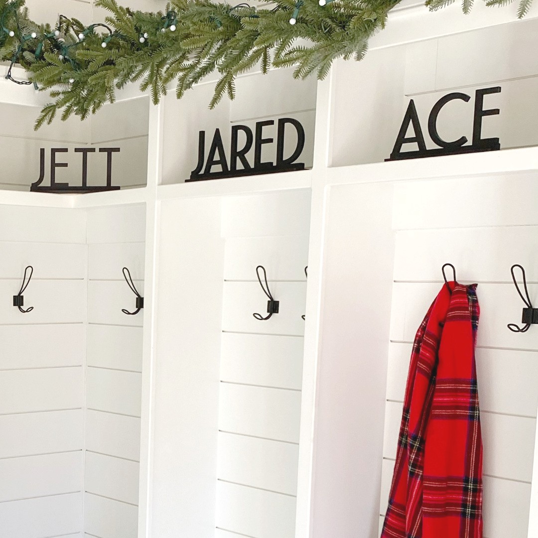 CraftCuts.com - Custom Standing Names for Mudroom Cubbies...