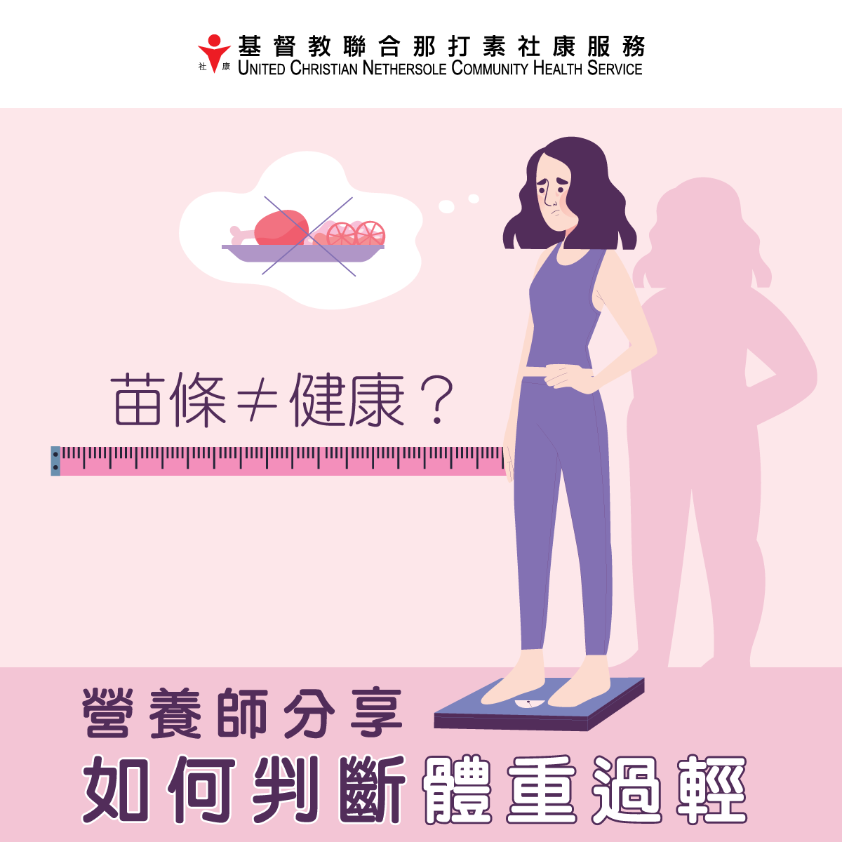 營養師分享 如何判斷體重過輕 都市人現時大多有過重的問題 每天也在努力 基督教聯合那打素社康服務 Ucn Facebook