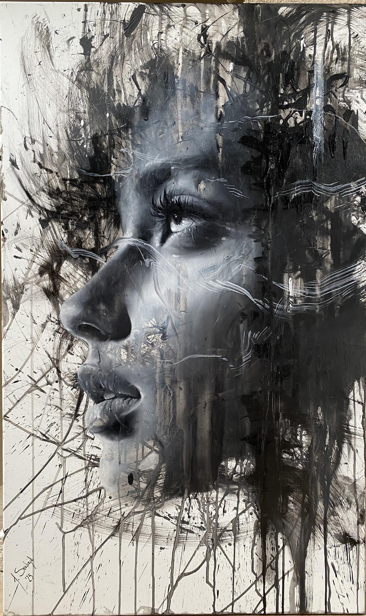 Oil on canvas 100x60 Whisper Author Joanna Szewczyk