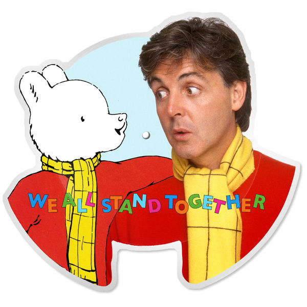 Paul and Rupert Bear during the video shoot for 