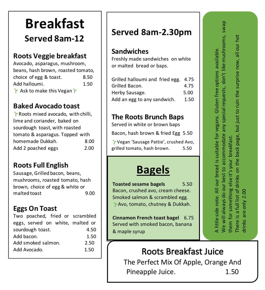 New menu alert!! We have busy... - Roots Urban Farmshop