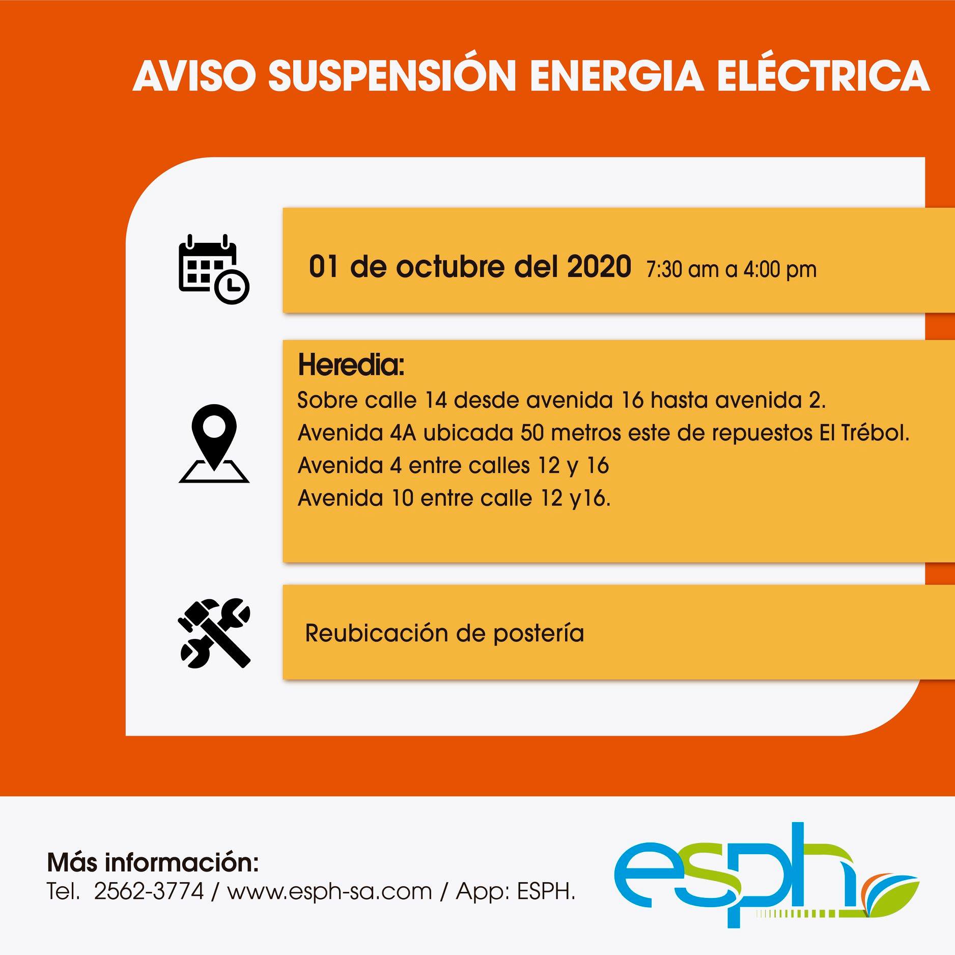 Esph Heredia - #SuspensiónProgramada 💡🔌 Consulte el plano... | Facebook