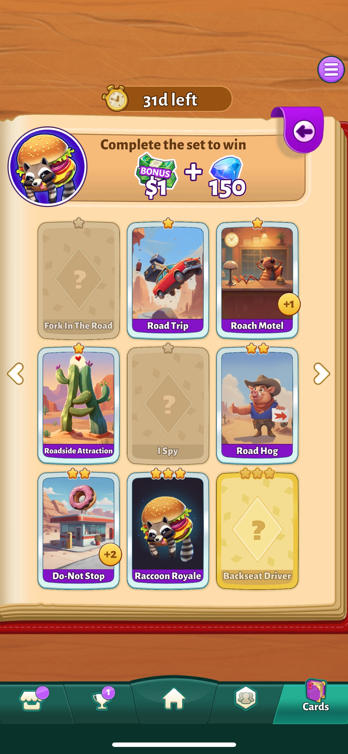 What cards are available for trade in Papaya Solitaire Cash?
