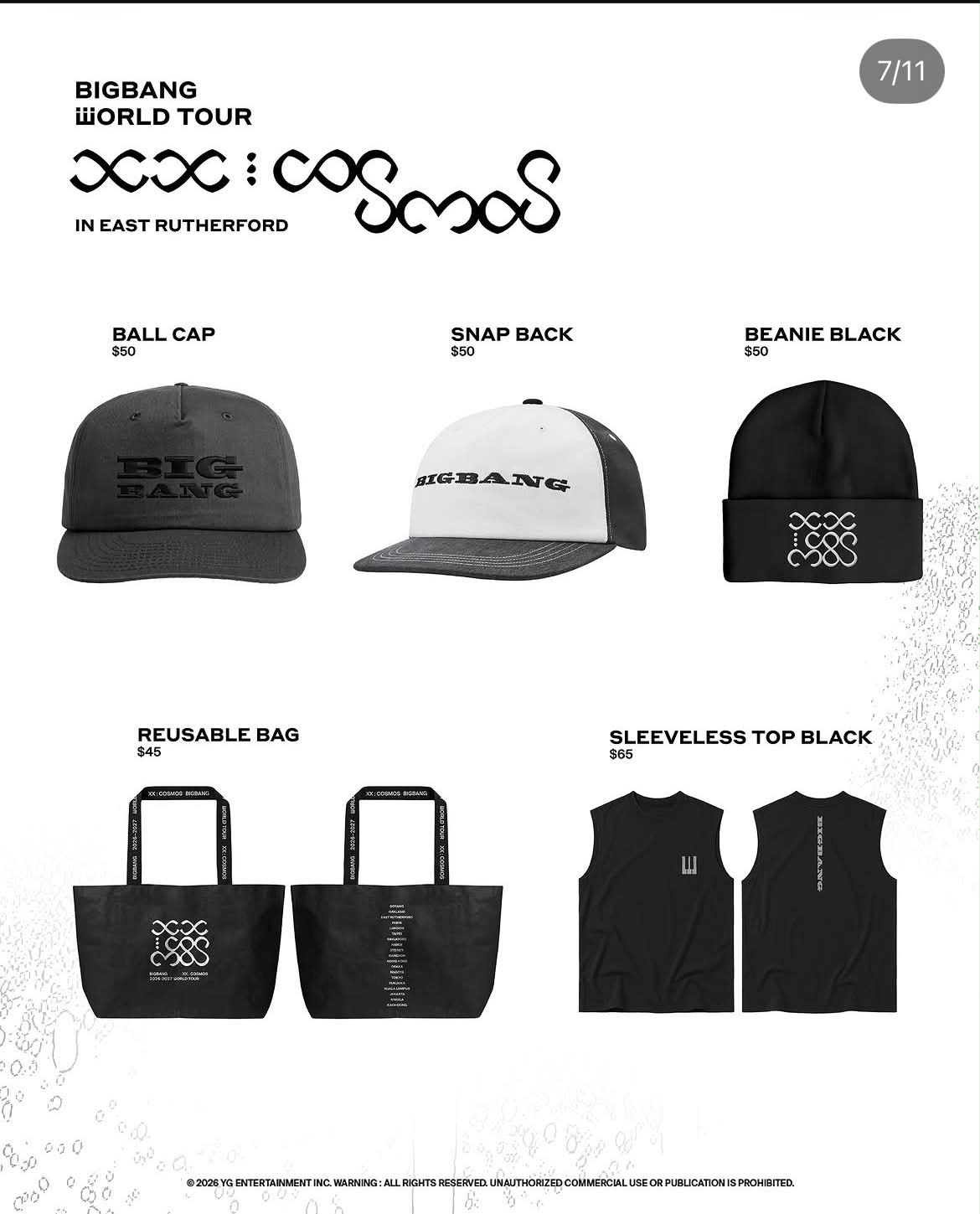 BIGBANG XX : COSMOSツートンボールキャップ 韓国コヤン BIGBANG 2026-2027 WORLD <XX:COSMOS⁠> IN #OAKLAND cr：logo,owner