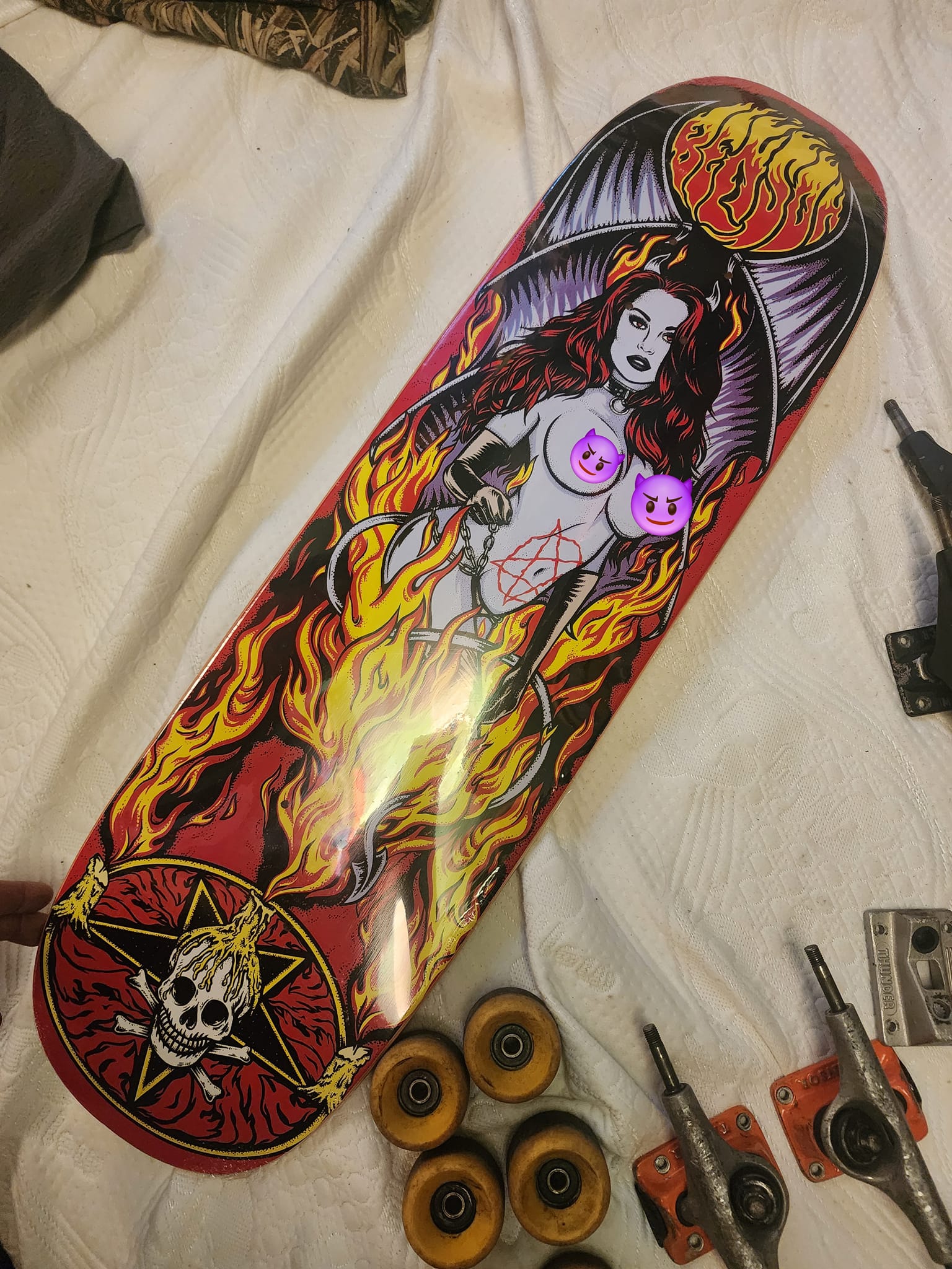 My new Death skateboard with bowl shaped shovel nose