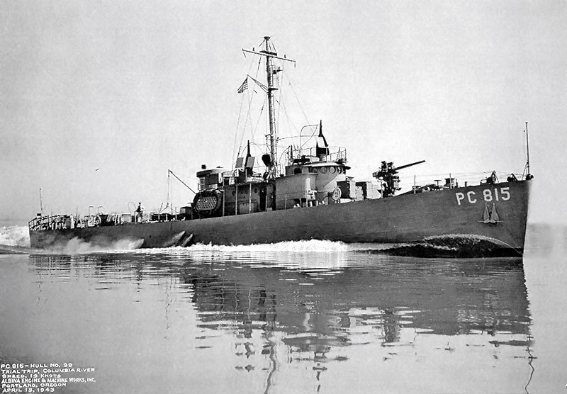 The U.S. Navy submarine rescue ship USS Florikan (ASR-9) underway