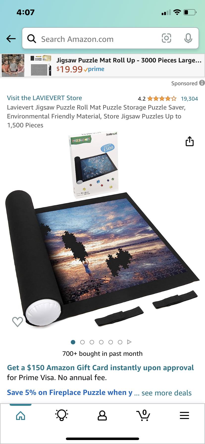 Lavievert Tapis Rouleau Pour Puzzle Jusqu'à 1500 Pièces - Tissu Feutre Avec Tube Gonflable Et Élastiques - Rangement Pratique