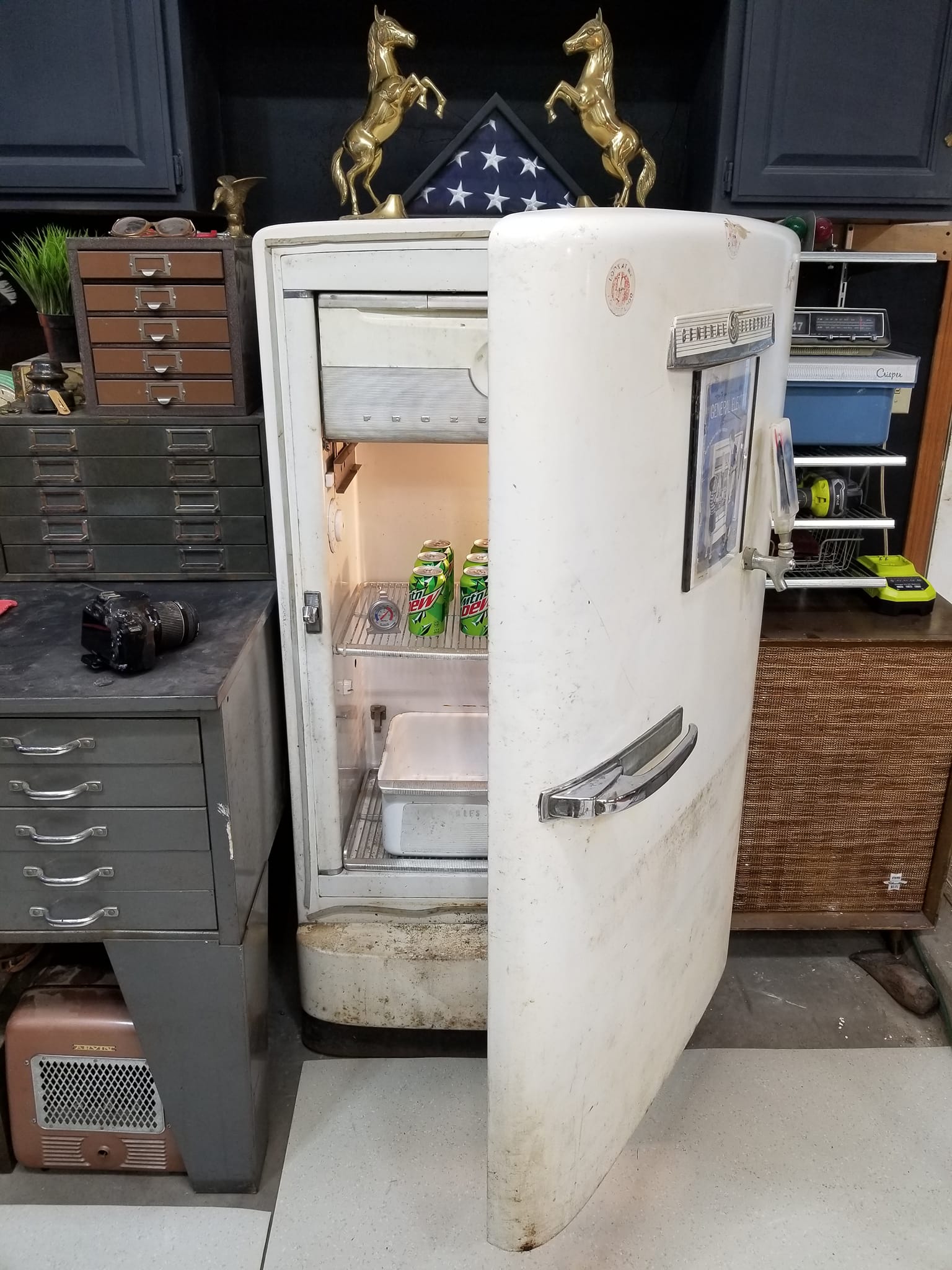 1941 General Electric fridge installed in malt shop