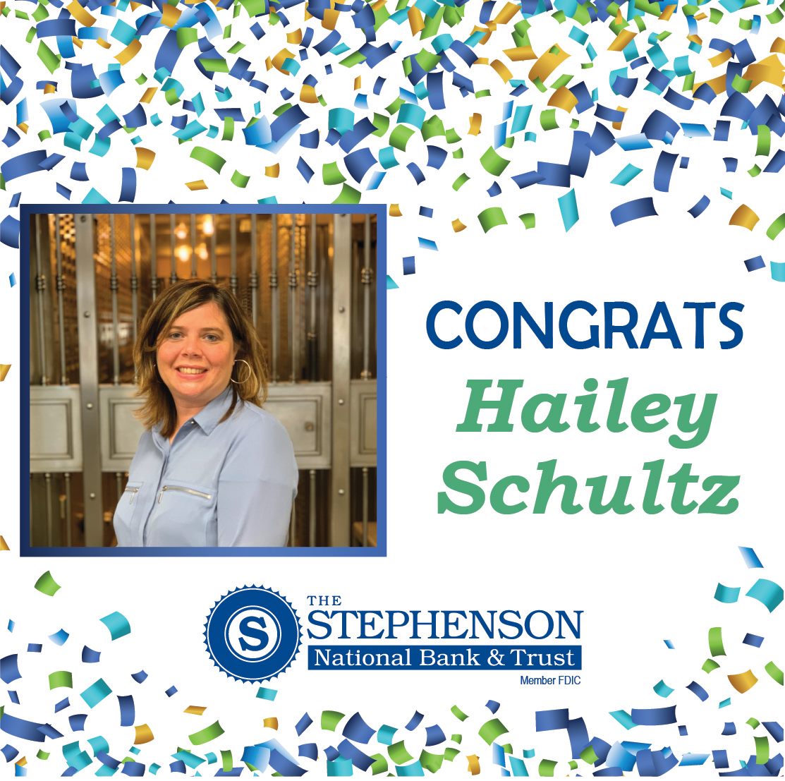 Congratulations... - Stephenson National Bank & Trust - SNBT