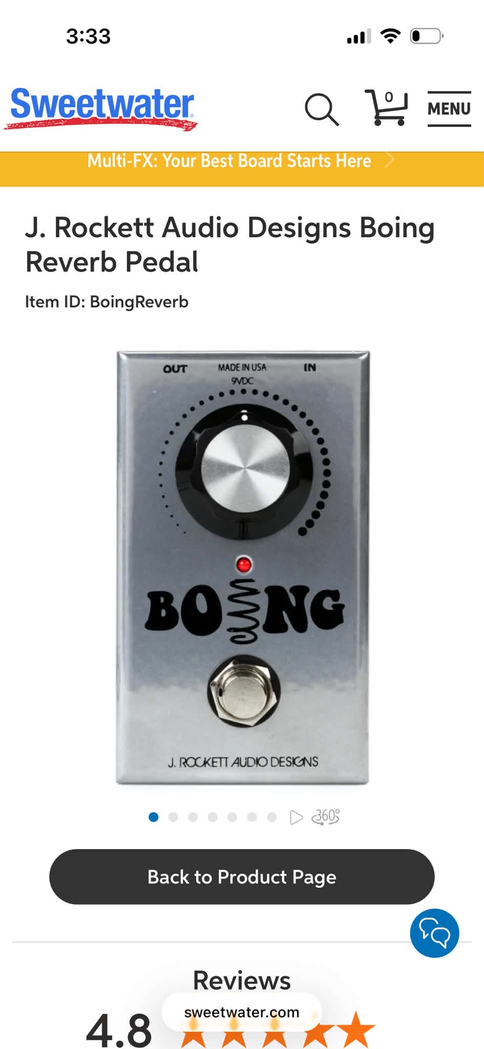 J Rocket Boing Reverb for subtle amp reverb
