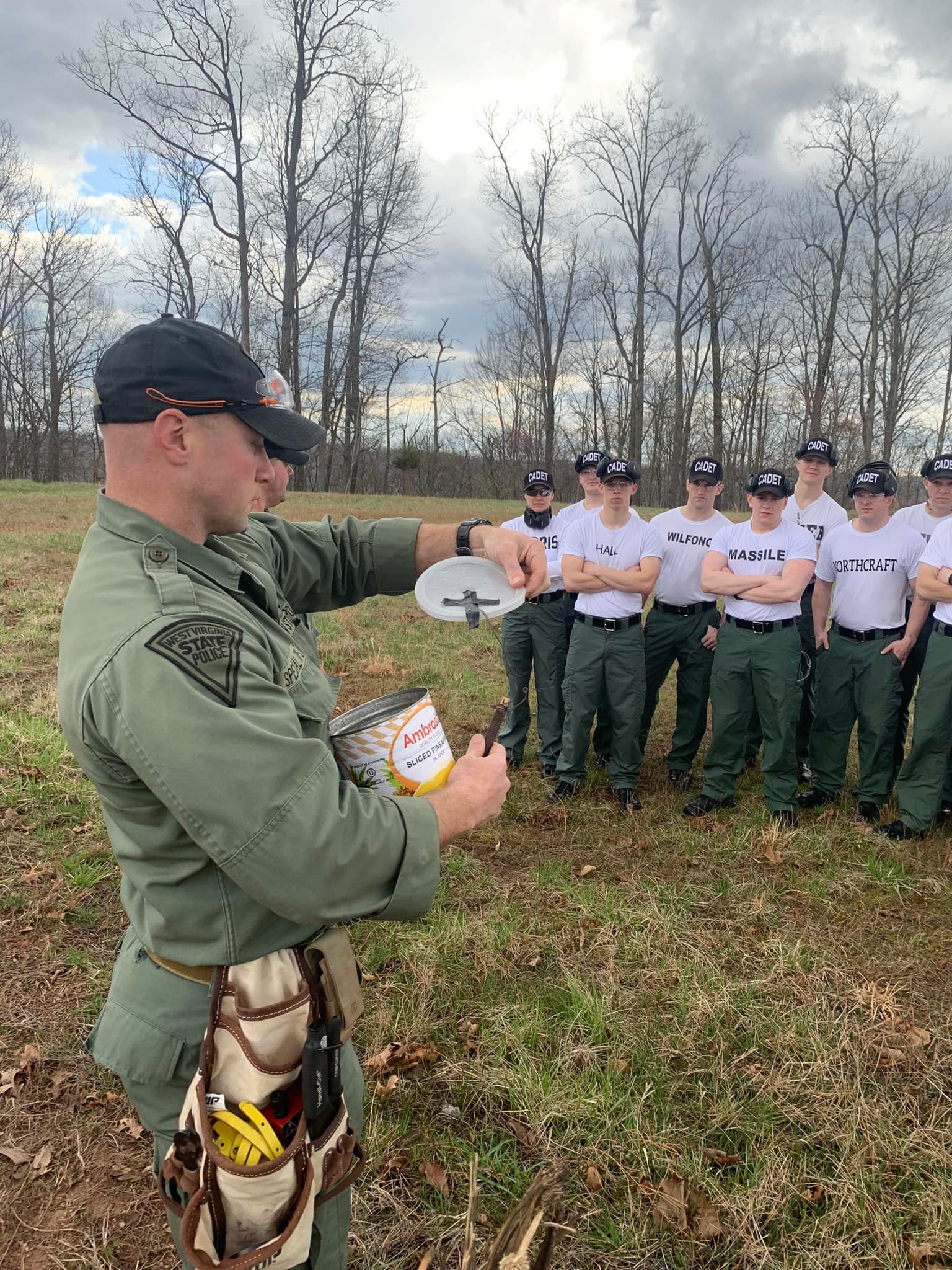West - Cpl. Lowe showing the group about a blasting cap | Facebook