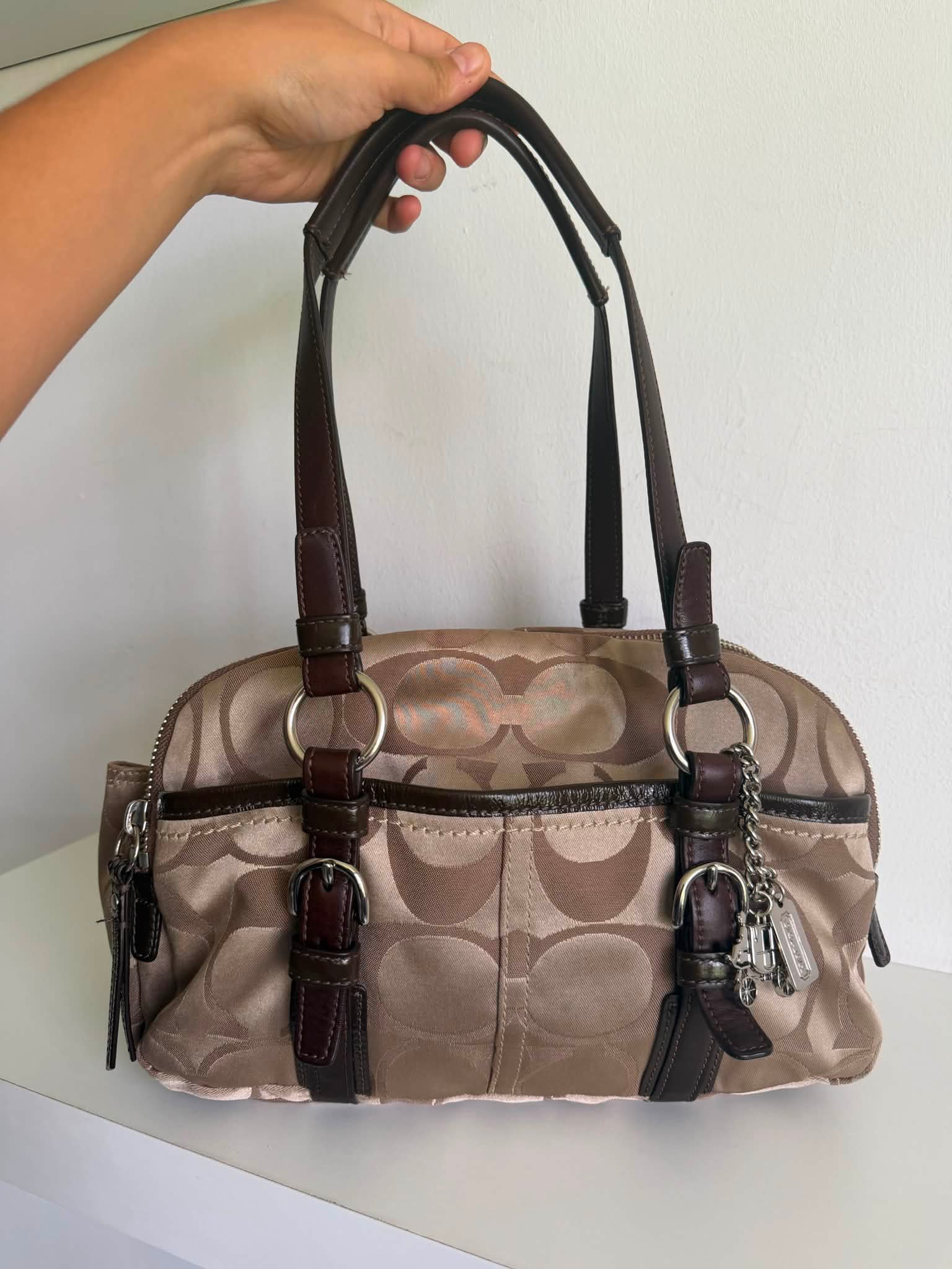 Coach Bonnie Signature Beige & Brown Canvas 12680 for Sale