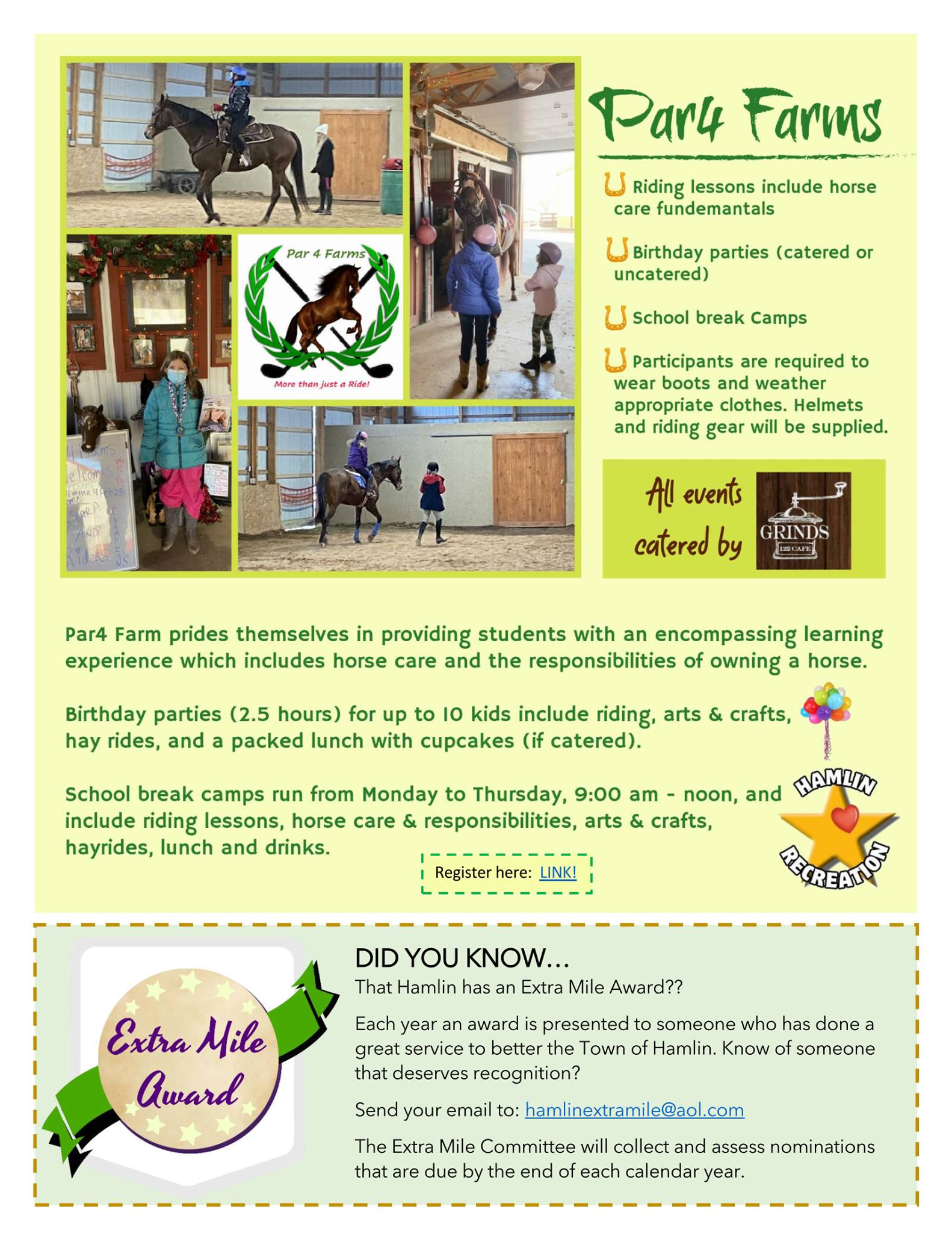 There's a new riding school in... - Town of Hamlin Recreation | Facebook
