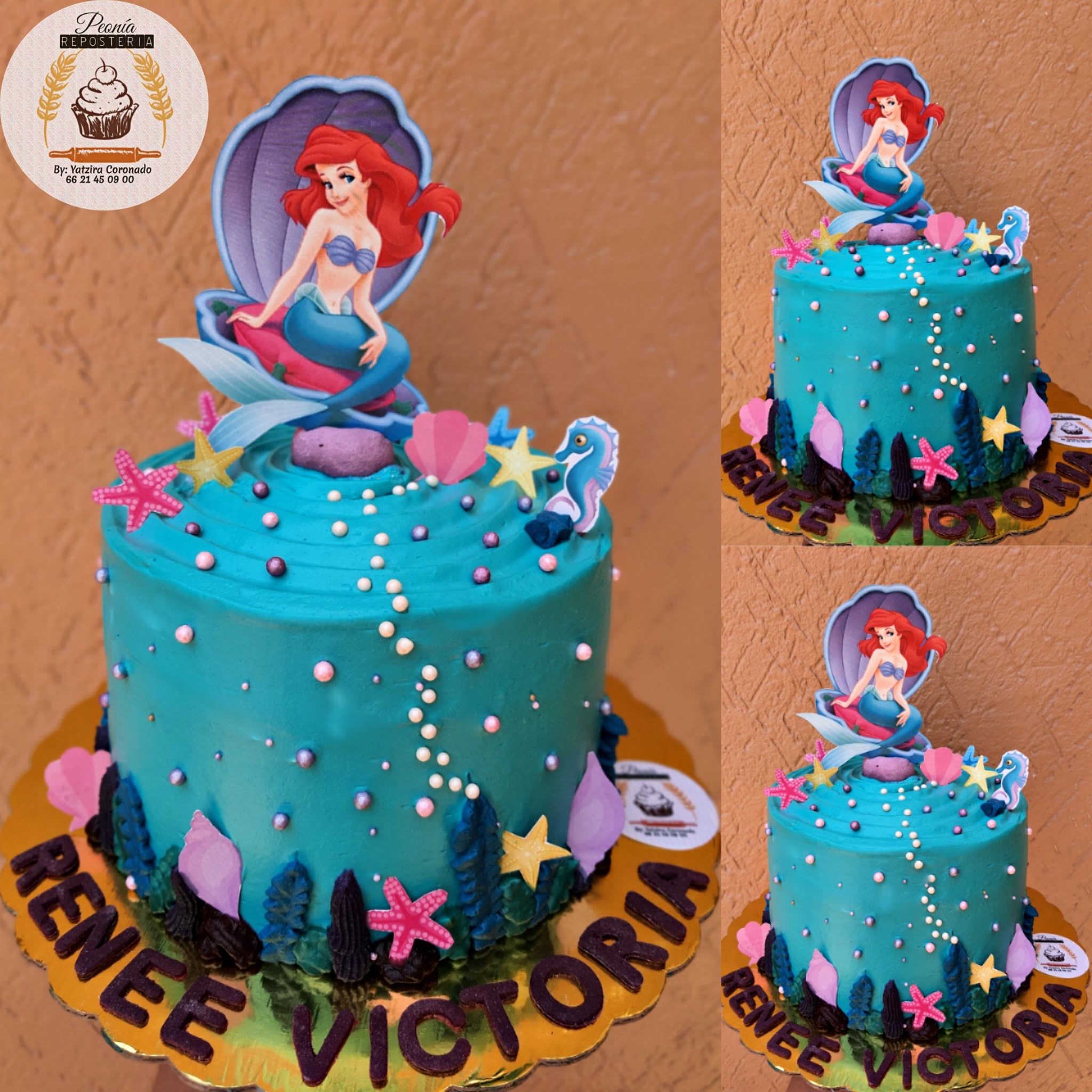 Peonía Repostería - Pastel de Sirenita para Renee Victoria💙 Pan red ...