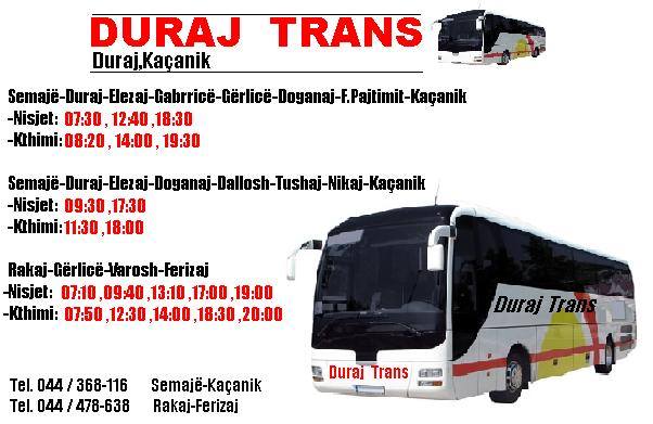 Duraj Trans - Orari i relacioneve ! #DurajTrans | Facebook
