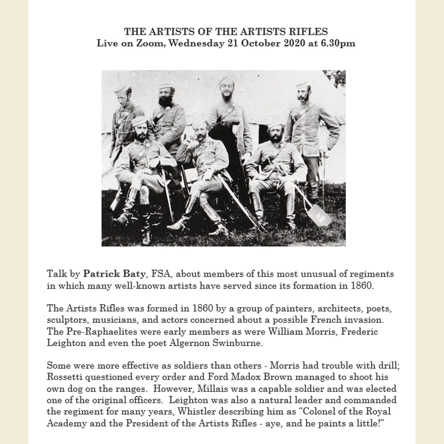 Some of you may be... - The Artists of The Artists Rifles