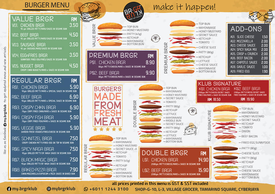 Our Latest Menu On The Go Brgrklub Brgr Klub Malaysia Facebook