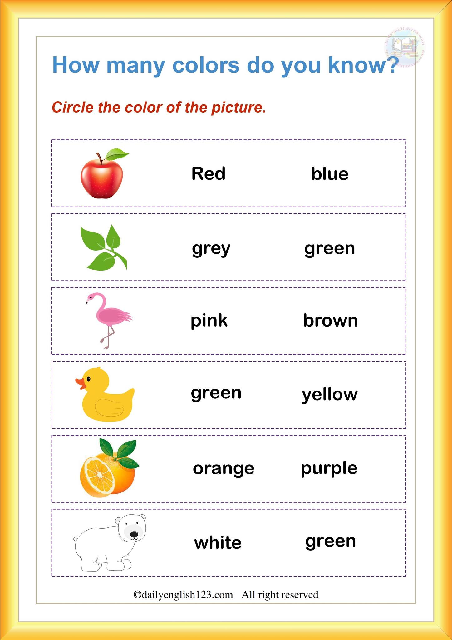 Identifying colors (06 pages). Free... - Worksheets for kids | Facebook