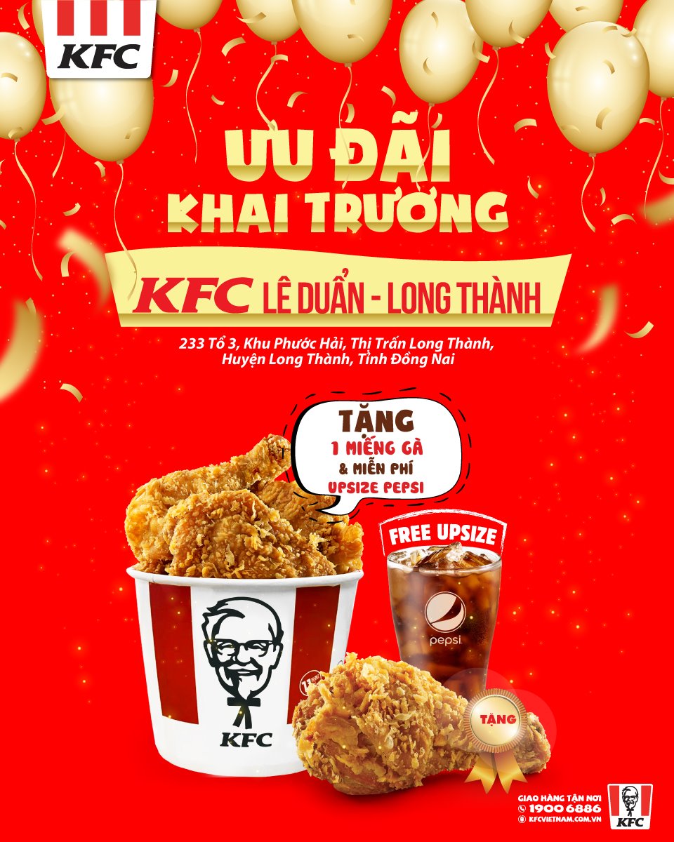 KFC - CẬP BẾN LONG THÀNH, TƯNG BỪNG ƯU ĐÃI KFC chính... | Facebook