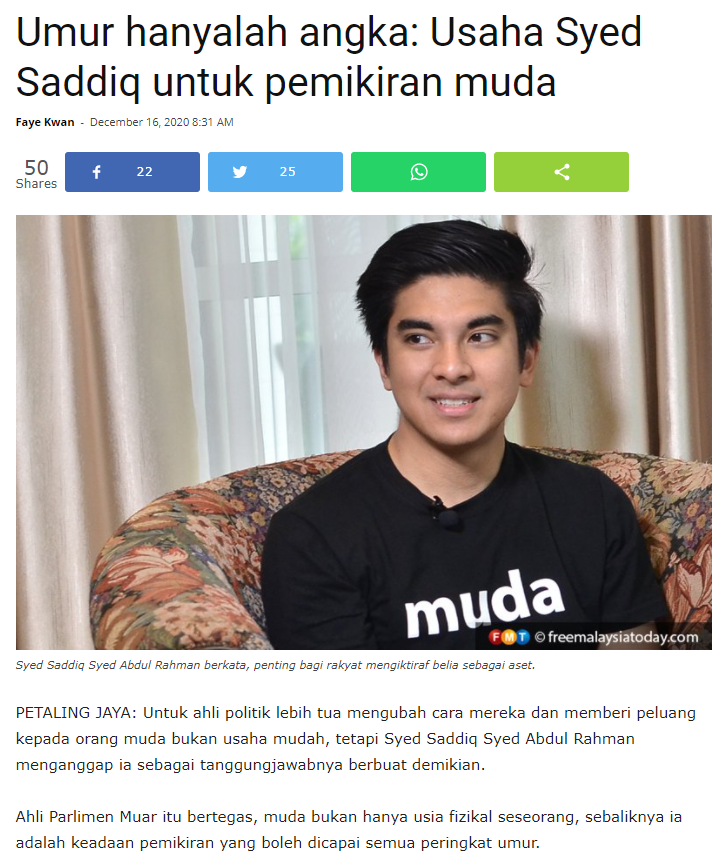 Yang Penting Bukan Usia Syed Saddiq Syed Abdul Rahman Facebook