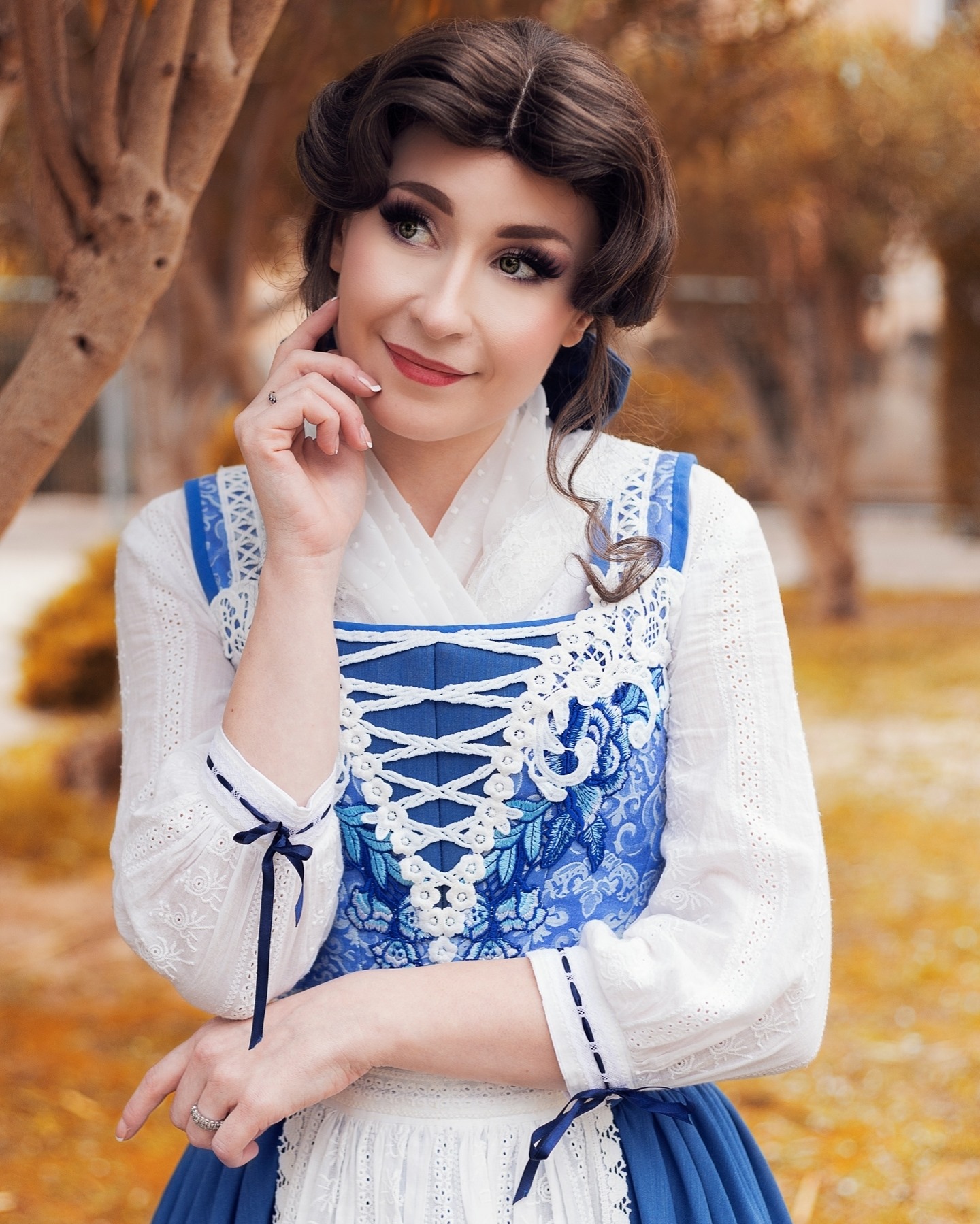 blue and white belle dress This is one of my favorite costume I've made! When it comes to Belle's dress, I literally have a million versions in my head! This is a mixture between the live action boohoo Women's Plus Linen Promotion_2for40Belts Start the story of Primary colour:Black