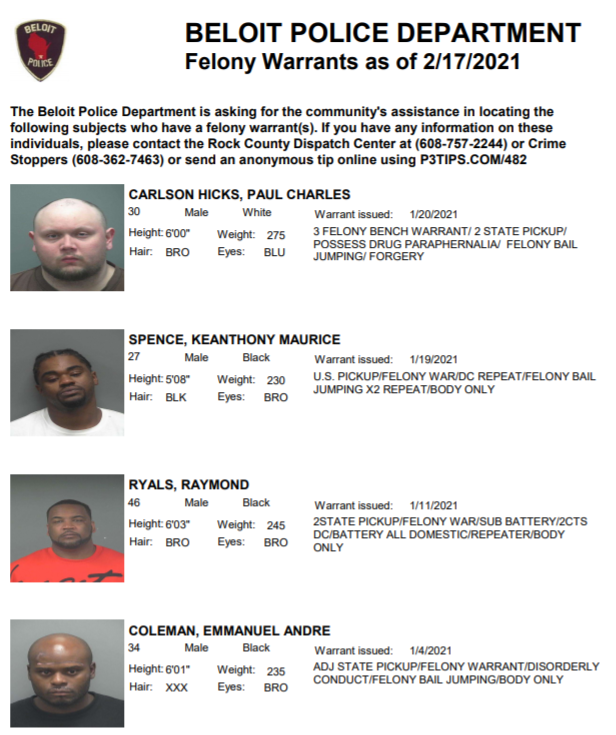 Most Wanted Wednesday... - City of Beloit Police Department