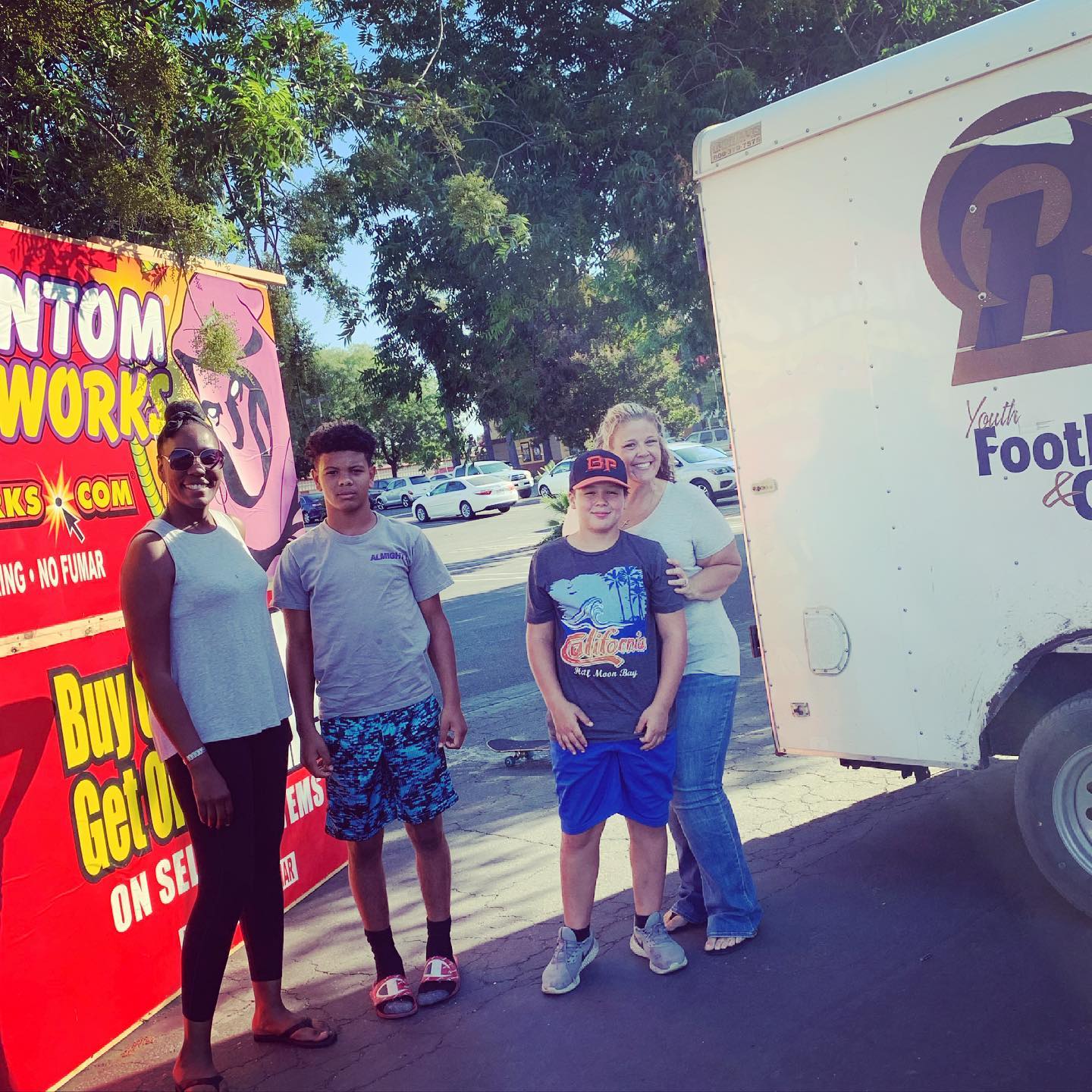 Michelle Hill - The Modesto Rams are set up in the parking...