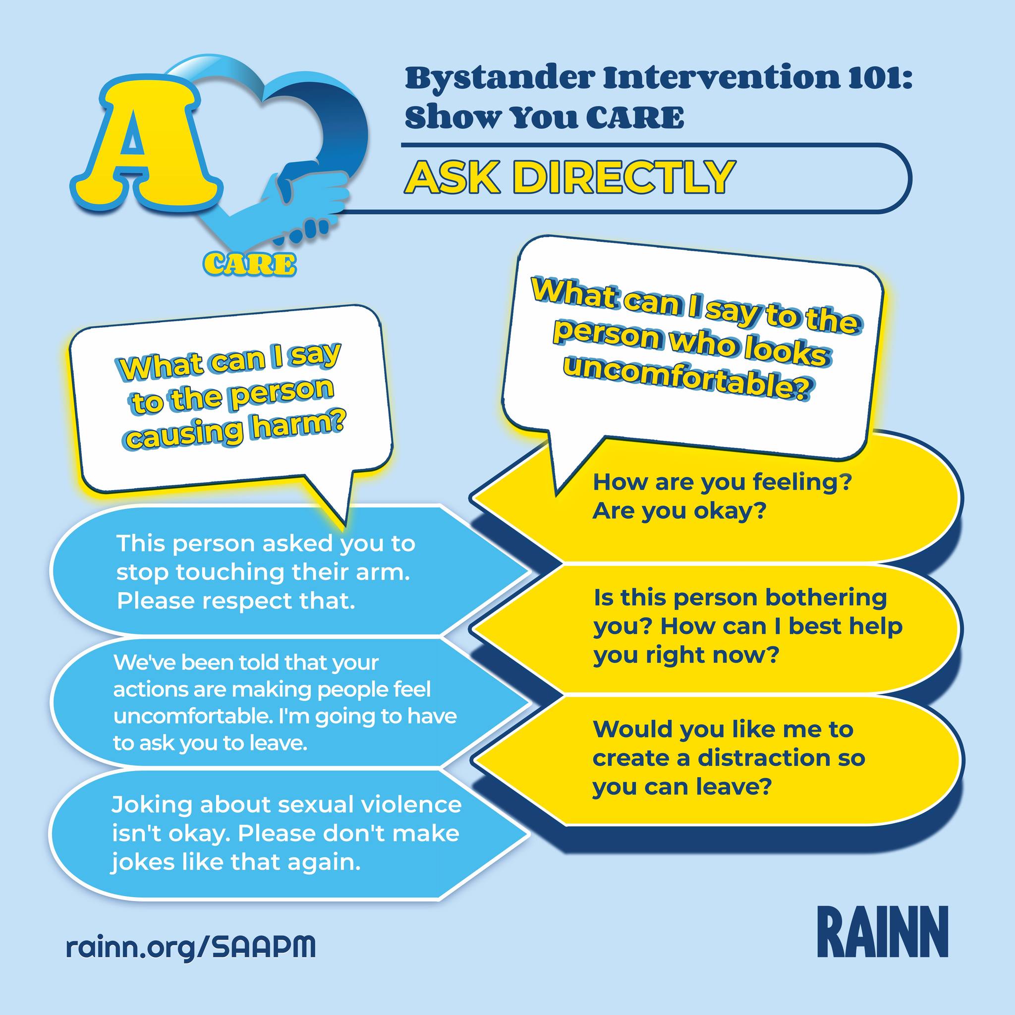 CORA - We love these tips and examples from RAINN on... | Facebook