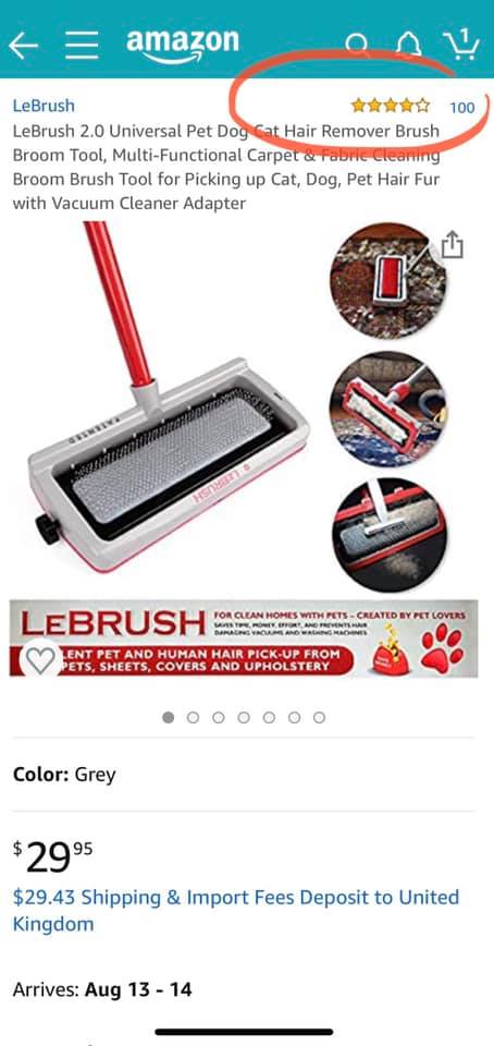 Lebrush pet hair remover brush