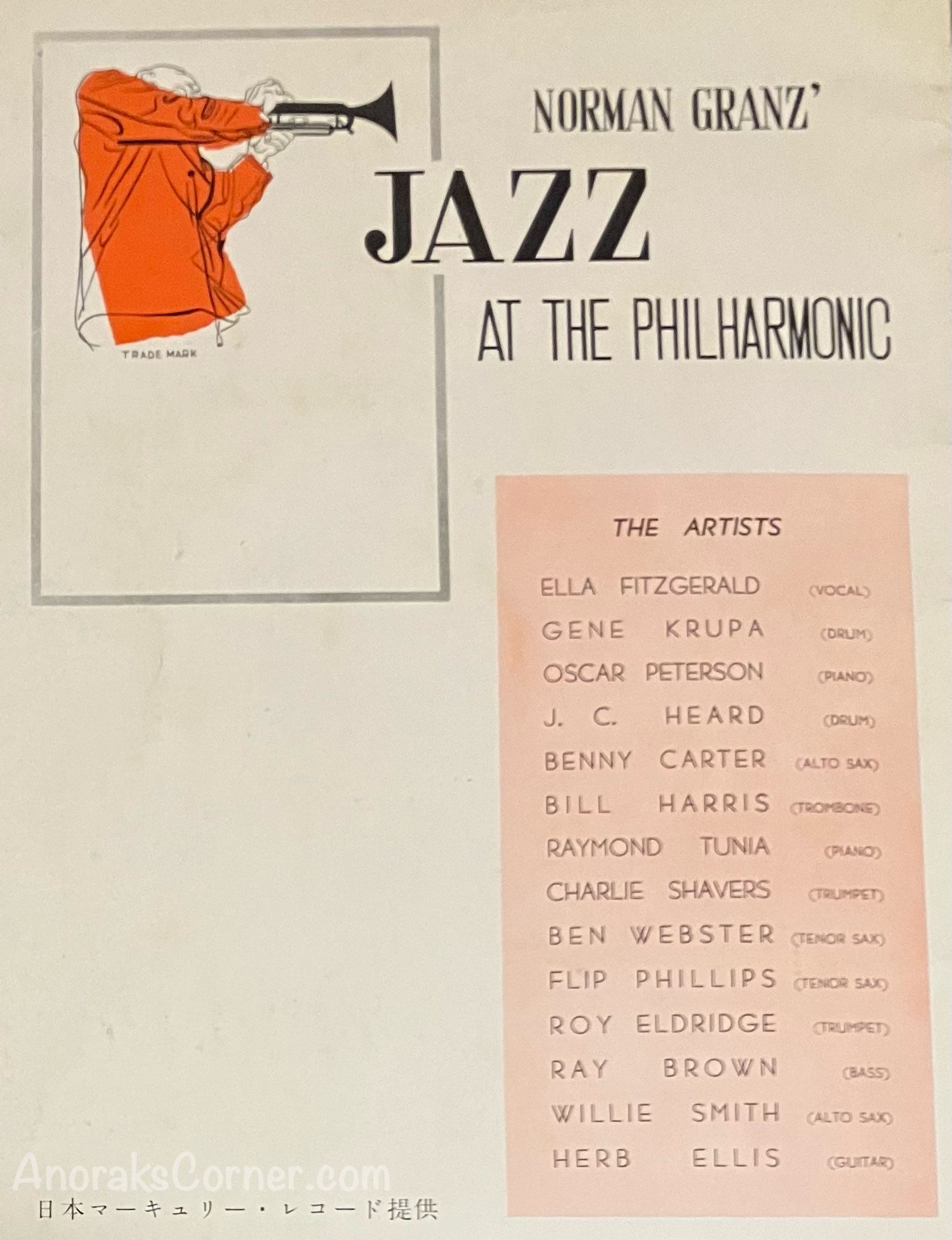 Jazz at the Philharmonic Tokyo 1953 with autographs